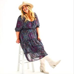 NWT Live to Be Spoiled Paisley Peasant  Dress